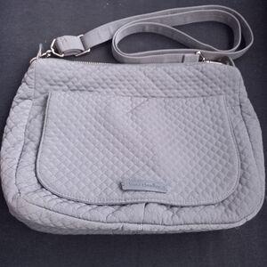 Vera Bradley Large Gray Quilted Hipster Crossbody Bag